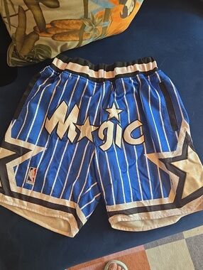 Just Don Orlando Magic Royal Blue Pinstripe Basketball Shorts